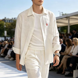 Chemises pour hommes Ralf <span class=keywords><strong>2022</strong></span>, dernière conception, vente en gros personnalisée, style décontracté uni, ODM, anti-plis, boutons en corne, Laurla - Product Image 3