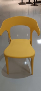 Plastic Dining <b>Chair</b> Armless Side Seat perforated backrest metal leg <b>chair</b> for restaurant cafe dining room - Product Image 5
