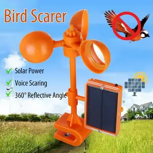 Outdoor Solar Bird Scarer Repeller Weather Proof Solar Power Voice Windmill Catching Bird Device