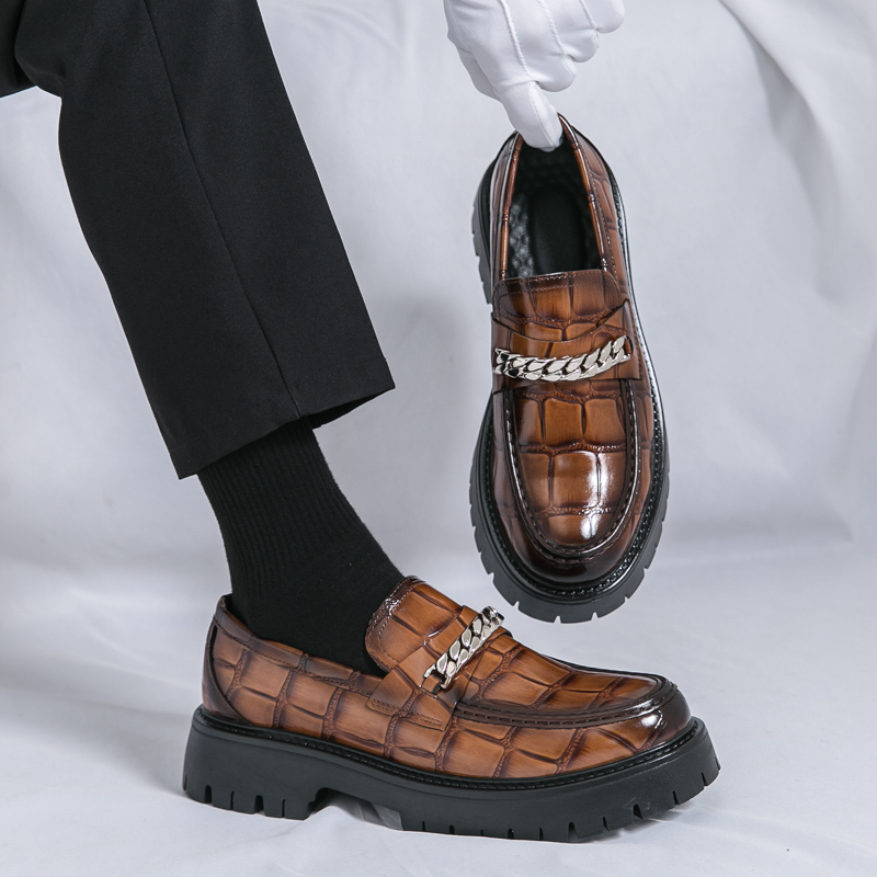 platform brown dress shoes men Vintage Men's Brown Platform Shoes 5.5 M 7 W