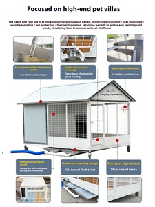 Sang trọng thêm lớn chó kennel mô hình rắn bốn mùa phổ chó lồng ngoài trời mưa-proof cách nhiệt nút vật liệu kim loại - Product Image 2