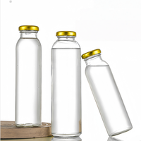 Bouteille en verre à prix d'usine 250ml 330ml 500ml avec bouchon métallique pour boissons, eau potable, jus, fruits, vin, café
