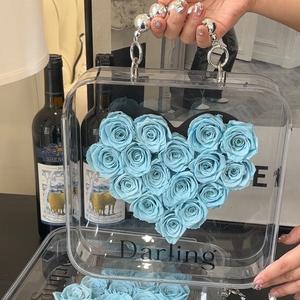 Regalos de Rosas Preservadas, Regalos de Rosas Navideñas, Flores Frescas en Forma de Corazón 3D en Caja de Espejo, Regalos de Cumpleaños para Mujeres - Product Image 4