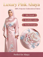 Tissu Jacquard de Luxe 100% Polyester à Motifs Floraux de Pivoine, Textile Soyeux et Lisse pour Abayas, Robes, Rideaux, Literie