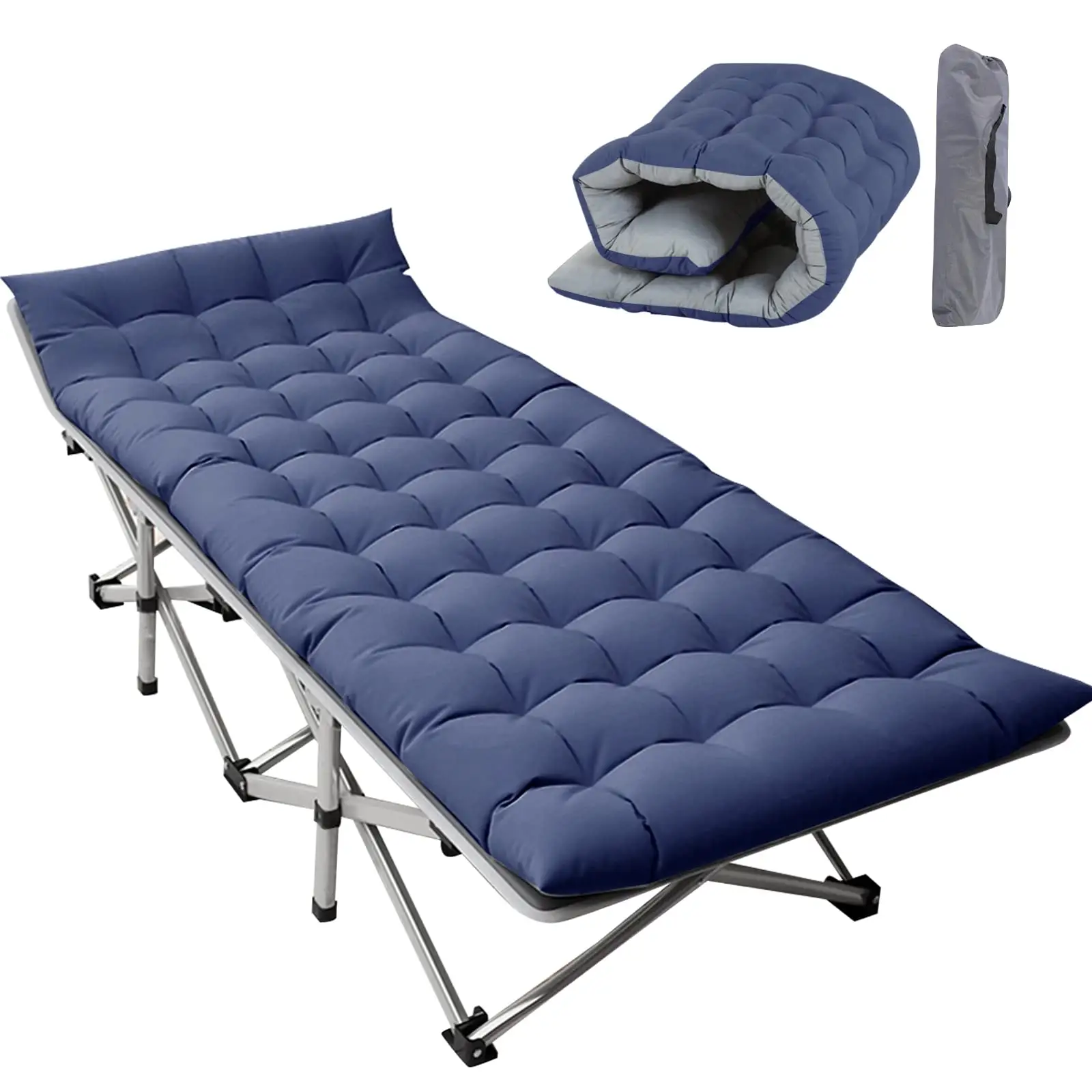 JETSHARK 캠핑 장비 금속 다기능 야외 베개 포함 휴대용 여행 접이식 조가비 캠핑 침대 접이식 침대