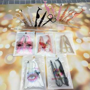 Juego de 3 Piezas de Acero Inoxidable con Logotipo Privado, Aplicador de Pestañas, Pinzas para Cejas, Tijeras, Kit de Pestañas de Marca Privada con Bolsa - Product Image 1