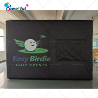 Tente de simulation de golf Trackman avec écran de frappe, structure gonflable extérieure entièrement en PVC pour simulateur de golf