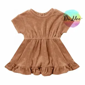 Organic terry cloth towelling fabric dress baby dresses tunic summer dresses for girls