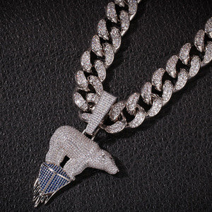 <span class=keywords><strong>Bereal</strong></span> bijoux Hip Hop glacé 925 argent Sterling VVS Moissanite diamant personnalisé ours polaire pendentif pour collier - Product Image 2