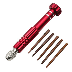 Juego de destornilladores multibroca 5 en 1 de aleación de aluminio rojo con puntas Phillips para reparación de telecomunicaciones y uso en bricolaje - Product Image 1