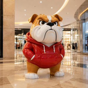 Statue de souris <span class=keywords><strong>en</strong></span> résine de fibre de verre personnalisée, écologique, motif bouledogue de <span class=keywords><strong>dessin</strong></span> animé, sculpture pour centre commercial - Product Image 1
