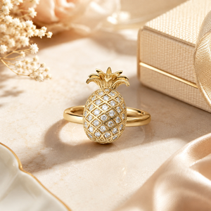 Anello a Forma di Ananas per Donne, Stile Coreano, Anello di Tendenza, Gioiello da Dito Carino - Product Image 2
