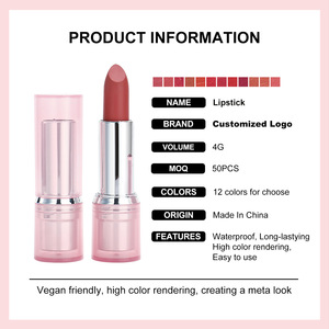 MLM Hot Sale OEM Custom Matte <b>Lipstick</b> Soft Velvet Long Lasting Non Fading <b>Moisturizing</b> Lip Color Private Label Makeup - Product Image 2