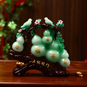 Figurine de gourde sculptée en résine époxy, forme personnalisée, porte-bonheur, salon, meuble TV, Feng Shui, art populaire, souvenir - Product Image 3