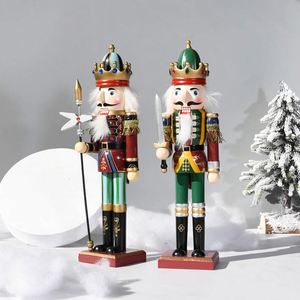 Soldat Casse-Noisette Rétro de Noël de 30 cm, Poupée Artisanale en Bois, Petite Décoration pour Arbre, Idéale pour l'Exportation - Product Image 3