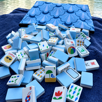 Tuiles de Mahjong flottantes en EVA, jeu de Mahjong léger et imperméable en mousse, jeu portable pour piscine, plage et extérieur