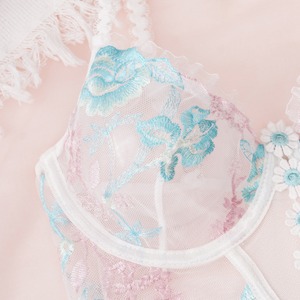 Ensemble deux pièces de lingerie sexy ultra-fine en maille brodée à fleurs pour femme – Nouveauté très prisée - Product Image 4