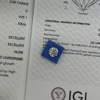 Stokta IGI Sertifikalı 1ct 2ct 3ct Laboratuvarda Üretilmiş Elmas DEF VVS CVD/HPHT Yuvarlak Brilyant Kesim Laboratuvarda Yetiştirilmiş Elmas