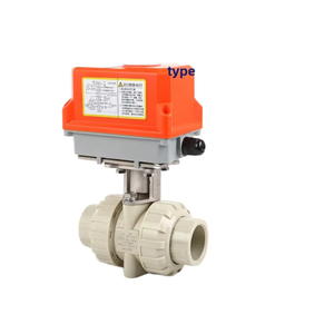 Vanne à boisseau sphérique électrique PPH à double commande, corps en plastique, raccord à souder, vanne <span class=keywords><strong>d</strong></span>'arrêt pour fluides aqueux - Product Image 2