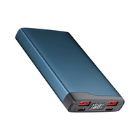 Power Bank Portabel Aluminium 10000mAh PD 22.5W dengan Layar Digital LED, Logo Kustom, Laris Terjual