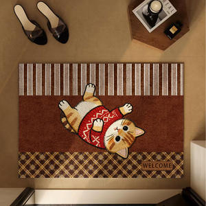 Tapis de porte rectangulaire Joyful Velvet Horse en boucle de soie antidérapant, motif original, en PVC, pour l'entrée et la décoration de la maison - Product Image 2