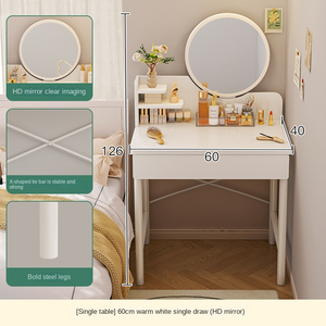Ensemble Coiffeuse Moderne Simple avec Miroir et Éclairage Intégré pour Chambre à Coucher, Idéal pour Petits Espaces - <span class=keywords><strong>Prix</strong></span> Usine - Product Image 4