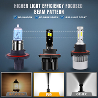Lot de 2 ampoules LED pour phares de voiture H13/9008 9004/HB1 9007/HB5, feux de croisement et de route, 12V 70 Watts 8000LM 6500K Blanc 3000K Ambre, ventilateur turbo