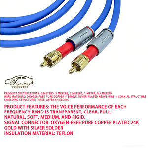 Cable RCA Estéreo <span class=keywords><strong>HIFI</strong></span> Personalizable al por Mayor <span class=keywords><strong>de</strong></span> Fábrica, Cable <span class=keywords><strong>de</strong></span> Audio <span class=keywords><strong>de</strong></span> Alto Rendimiento 2RCA a 2RCA para Amplificador 0.5M 1M 2M 3M 5M - Product Image 5