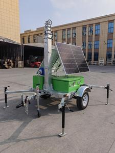 2*445W Mobile Solar Light Tower CCTV <b>Camera</b> Surveillance Tower with Mobile Trailer Hot Galvanising Mast - Product Image 6