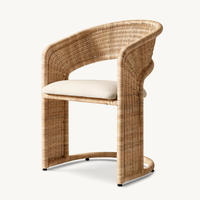 Chaises de maison de haute qualité meubles siège en tissu fauteuil de salle à manger en rotin