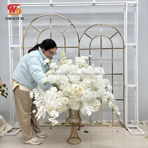Décorations florales de mariage de grande taille SMOOTH, boules de fleurs en soie blanche de 80 cm, centres de table pour décoration de mariage - Product Image 6
