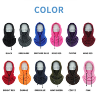 Cagoule d'hiver en polaire Masque intégral pour moto Cyclisme Capuche thermique Bouclier Chapeau de sport Ski Bicyclette Snowboard