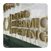 Letrero Comercial Personalizado para Exteriores con Retroiluminación Dorada, Letras Metálicas 3D LED, Logotipo Publicitario, Letrero con Letras