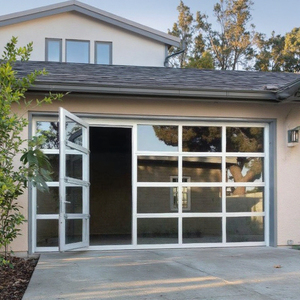<span class=keywords><strong>Porte</strong></span> <span class=keywords><strong>de</strong></span> <span class=keywords><strong>garage</strong></span> <span class=keywords><strong>sectionnelle</strong></span> moderne en <span class=keywords><strong>aluminium</strong></span> 2025 sur mesure 16x7 à double vitrage, pliable, avec portillon piétonnier, pour villa, anti-effraction et insonorisée - Product Image 6