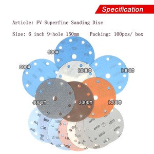 <span class=keywords><strong>Disque</strong></span> de ponçage super fin à 6 trous de 6 pouces, papier abrasif doux pour ponçage humide/sec, pour la finition et le polissage de la peinture automobile - Product Image 3