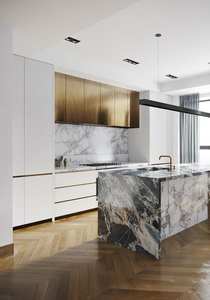 เครื่องครัวสแตนเลสโมดูลาร์อัจฉริยะสีเทาด้านคุณภาพสูงปรับแต่งได้พร้อมรูปทรงประตูเกาะ - Product Image 3