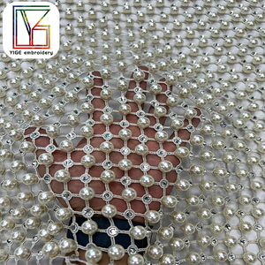 New Lưới Ngọc Trai Pha Lê Cô Dâu Ren Vải Sang Trọng <span class=keywords><strong>Swarovski</strong></span> Đá Pha Lê Với Handmade Ngọc Trai Ren Vải Cho Phụ Nữ Dresses - Product Image 3