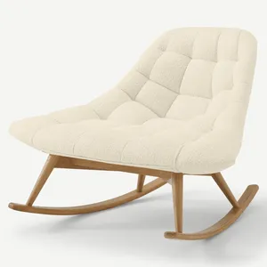 New arrival Whitewash Boucle rocking chair for living room