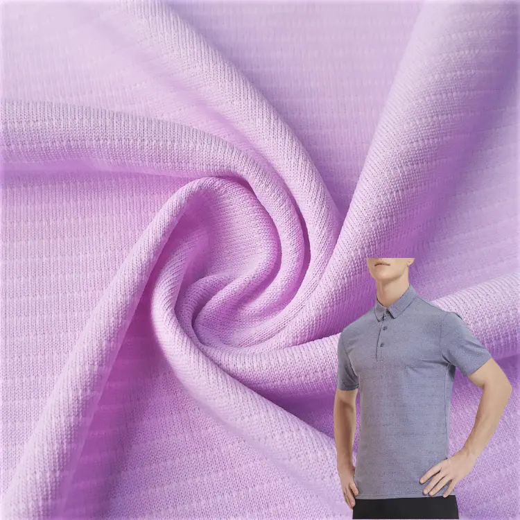New Production 100% Polyester Breathable Wicking Quick-Drying Cross Stripe Jersey Mesh Fabric For T-shirt