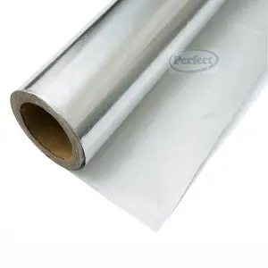 Resistant reflective fireproof foil insulation and radiant barrier 7 aluminum foil 200g fiberglass cloth for PUR board