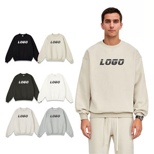 Các Nhà Sản Xuất 500gsm Cotton Cộng Với Kích Thước Thêu Người Đàn Ông Quá Khổ Crewneck Áo Thun Trống Biểu Tượng Tùy Chỉnh Men's Hoodies & Áo Nỉ - Product Image 1