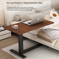 Bureau d'écriture mobile réglable pour étudiants, design simple, adapté à une utilisation à domicile, table d'ordinateur pliable, table de chevet pour chambre à coucher