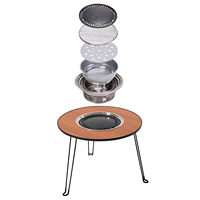 Table de barbecue pliable portable pour le camping, table de camping, réchaud de camping, barbecue coréen, ensemble de grillades