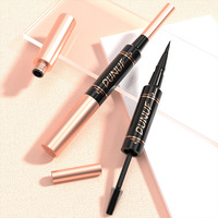 DUNUF Mascara + Eyeliner 2-en-1 Imperméable, Allongeant, Courbant, Volumisant, Anti-bavures, pour des cils longs, bouclés et épais