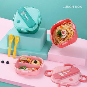 Portable Square Cartoon <strong>Lunch</strong> <strong>Box</strong> for Students Microwaveable Cute Children's <strong>Lunch</strong> <strong>Box</strong> with Plastic Lid - Product Image 1