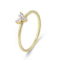 Bague en or plaqué avec 3 diamants de laboratoire certifiés IGI, bijoux de mariée pour mariage, anniversaire, fête