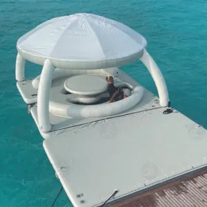 4-8 người TPU Drop Stitch nước chơi nền tảng Dock Inflatable Bơi nền tảng nổi giải trí lều phòng chờ cho bữa tiệc