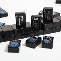 Fichas de Mahjong de Melamina Negras Puras, Hechas a Mano en Estados Unidos, Fichas de Mahjong, Ajedrez Casual, Entretenimiento con Cartas, Personalizadas, Venta al Por Mayor