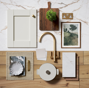 خزائن مطبخ مطلية بأسلوب فرنسي-اسكندنافي قابلة للتخصيص مع جزيرة، مناسبة للشقق والفلل - Product Image 6