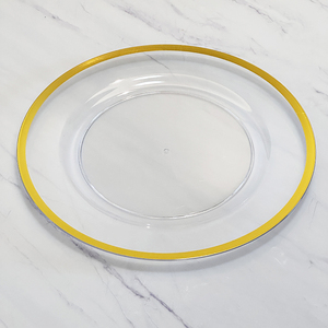 Đám Cưới Nhựa Vòng Trong Suốt Rõ Ràng Tấm Sạc Với Màu Đen Rim Lễ Bộ Đồ Ăn Bữa Ăn Tối Tấm - Product Image 5